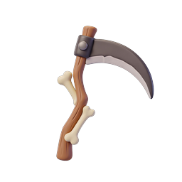 Scythe with Bones 3D Icon | Halloween Fantasy Tool