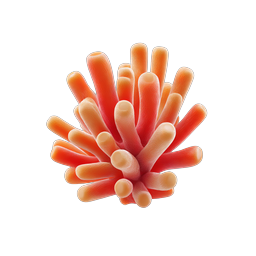 Realistic Red Sea Anemone Icon | Marine Life Collection