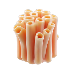 Sea Anemone Tentacles Cluster Icon - 3D Nature
