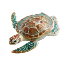 Realistic Sea Turtle Icon - Detailed Marine Life Graphic