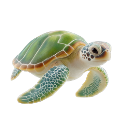 Realistic Sea Turtle Icon - Marine Wildlife Graphic