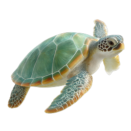 Realistic Sea Turtle Icon - Marine Wildlife Design