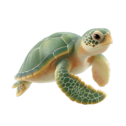 Realistic Sea Turtle Icon - Marine Wildlife Illustration