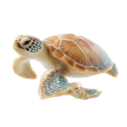 リアルなウミガメアイコン - 海洋野生生物のイラストレーション