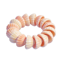 Seashell Circle Wreath 3D Icon - Ocean Nature Design
