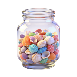 Colorful Seashell Glass Jar Icon - Beach & Ocean Collection