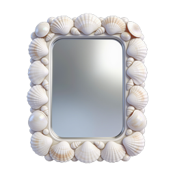 Decorative Seashell Mirror Frame Icon | Coastal Beach Decor