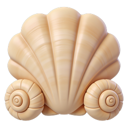 Realistic 3D Seashell Scallop Icon for Ocean Themes
