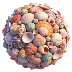 Colorful Seashell Sphere Icon - Ocean Nature Design