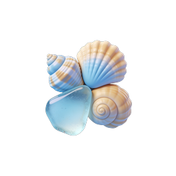 Seashells Cluster Ocean Beach Icon | 3D Marine Design