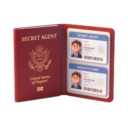 Secret Agent Passport 3D Icon | Identity Document