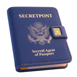 Secret Agent Passport Icon with Smart Chip