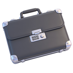 Secure Leather Briefcase Icon with Combination Lock
