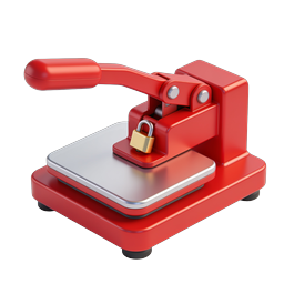 Secure Heat Press Machine Icon with Padlock