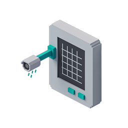 Isometric Security Camera Monitor Icon - 3D CCTV
