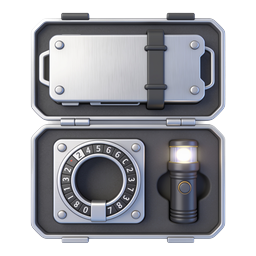 Security Safe Case with Flashlight & Combination Lock Icon