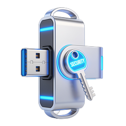 Cybersecurity USB Lock and Security Key Icon