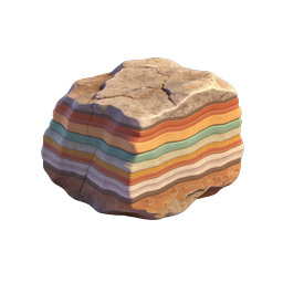 堆積岩層 3D アイコン - 地質学的地層
