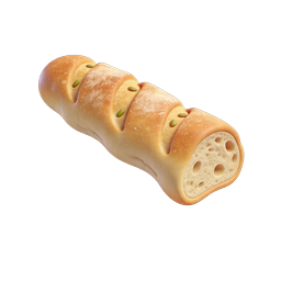 Seeded Baguette Bread Icon | 3D Realistic Food Icon