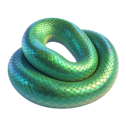 Iridescent Serpent Knot 3D Icon | Mystical Snake Symbol