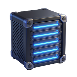 Futuristic Server Rack Icon - 3D Tech Illustration