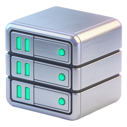 Server Stack 3D Icon - Data Center Hosting Technology