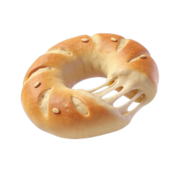 Ícone de Bagel com Gergelim Realista - Pão Recém-Assado