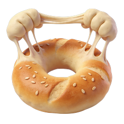 Ícone de Bagel com Gergelim - Ilustração 3D realista de comida