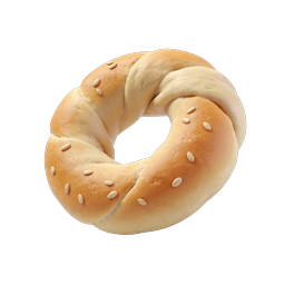 Sesame Bagel Icon - Freshly Baked 3D Bakery Food