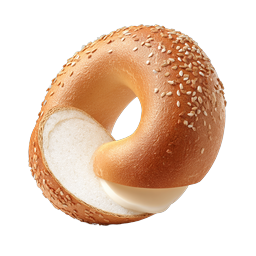 Sesame Seed Bagel Icon | Realistic 3D Food Illustration
