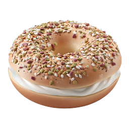 Realistic Sesame Seed Bagel Icon with Cream Cheese