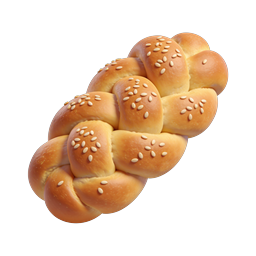 Sesame Braided Bread Loaf - Realistic 3D Food Icon