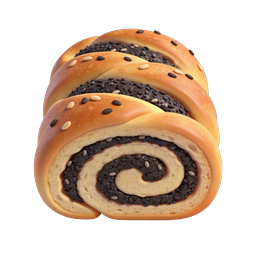 Ícone de Pão com Gergelim - Ícone de Comida 3D Recém-assado