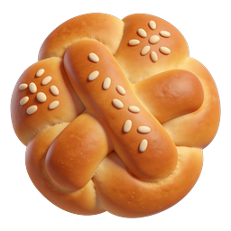 Sesambrötchen 3D-Icon - Bäckerei-Lebensmittel-Illustration