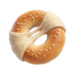Ícone de Pretzel com Gergelim - Ícone 3D realista de comida de padaria
