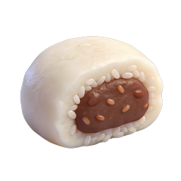 Realistic Sesame Rice Ball 3D Food Icon