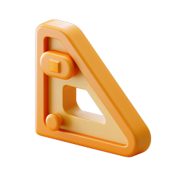 3D Clay Set Square Ruler Icon | Geometry & Design Tool