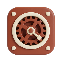 Clay Settings Gear Icon - 3D Configuration Symbol