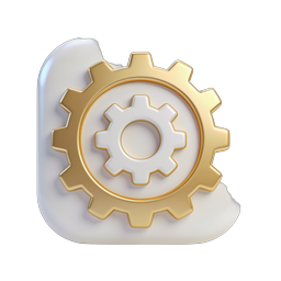 Premium Gold Settings Gear Icon - 3D Realistic
