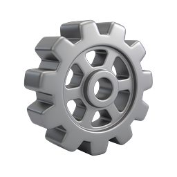 3D Silver Gear Icon | Settings & Configuration Symbol