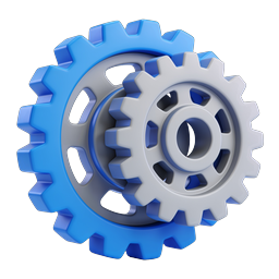 3D Settings Gears Icon - Configuration & Tools Symbol