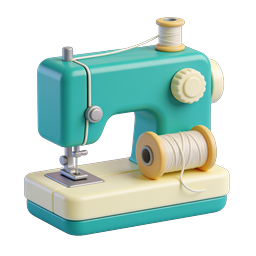 3D Sewing Machine Icon - Crafting & Tailoring Design