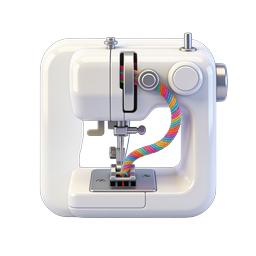 Colorful Sewing Machine Icon | 3D Craft Tool