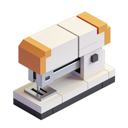 Isometric Sewing Machine Icon | 3D Industrial Design
