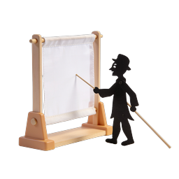 Shadow Puppet Presenter with Mini Presentation Easel Icon