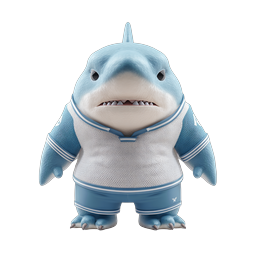 Cartoon Shark Athlete Sports Mascot Character Icon