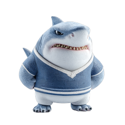 Cute 3D Cartoon Shark in Knitted Sweater Icon