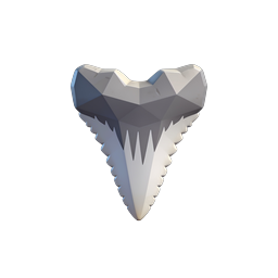 3D Shark Tooth Icon - Marine Wildlife Symbol