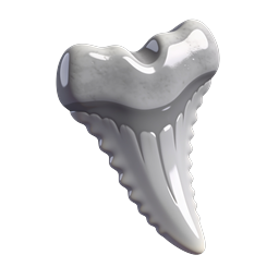 Ícone de dente de tubarão 3D brilhante | Objeto marinho realista