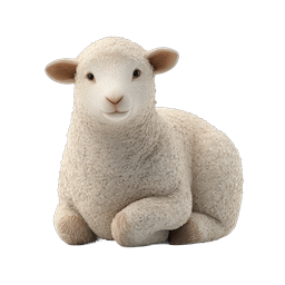 Adorable Sheep Lamb Icon - Realistic 3D Clay Style